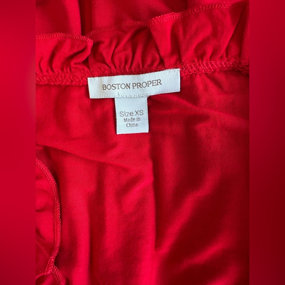 Red Ruffled Tunic Blouse - Picture 8 of 12